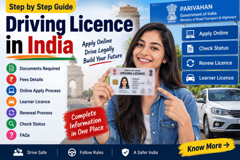 Driving Licence in India online apply process, documents and fees