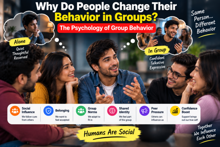 Group of people influencing each other's behavior during a discussion