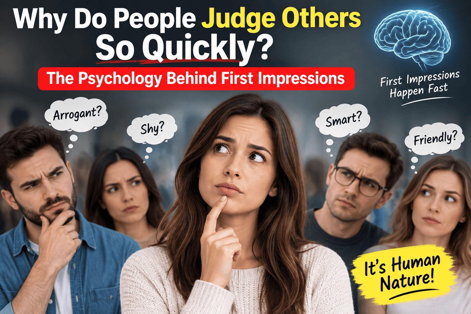 People forming quick judgments about a woman during a first impression