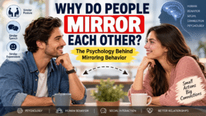 Two people mirroring each other's posture during a conversation